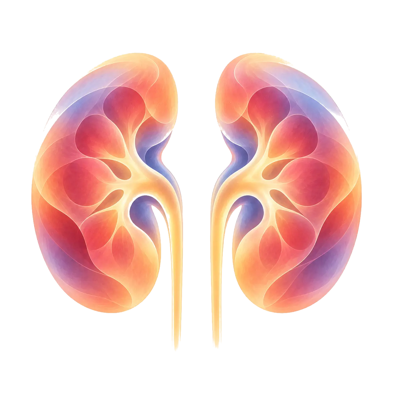 Glass anatomical illustration of Kidneys